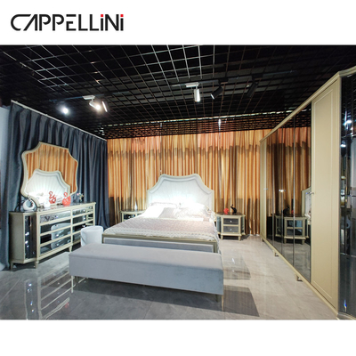 Cappelliniのホテルの現代寝室の家具セット木/MDF/PUの革ODM OEM