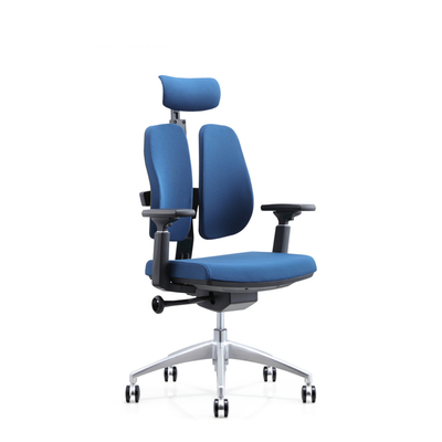 ヘッドレストが付いている青い切断泡のナイロン基盤の現代人間工学的の椅子