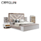 銀製のベッドのベンチの大型の寝室の家具はMDFの木製のパネルSGSを置く