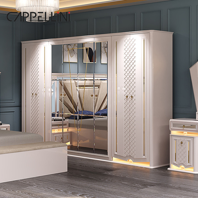 モダンデザイン 木製枠 ダブルキングサイズ 高級ベッドセット ホーム クラシック 高級 木製 Mdf 寝室セット 家具