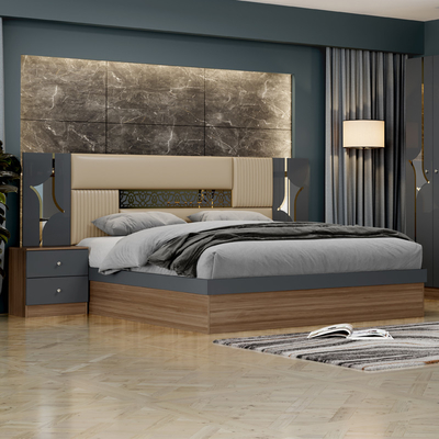卸売 低価格 土耳其式 ダブルキングベッド 家庭用 木製枠 Mdf モダン 贅沢 フルサイズ ベッドルーム 家具セット