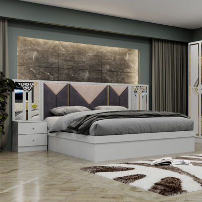 高品質の木製のフレーム モダン・キングサイズ ダブルベッド ホーム・スイート クイーン フル・ラグジュアリー トルコ製 木製寝室家具セット