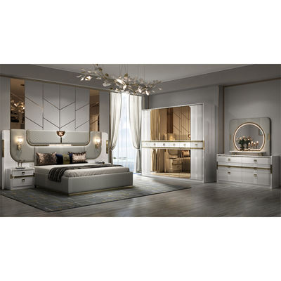 Turkish Style Luxury Wooden King Size Bedroom Sets Double Upholstered Bed Room Modern Wood Frame Full Home Bedroom Furniture Set