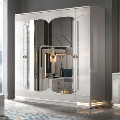 Royal Luxury Complete Bedroom Sets king Size Double Bed Room Home Storage Wooden Frame LED Modern Full Bedroom Furniture Set