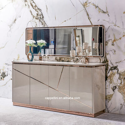 卸売完全なモダンラグジュアリーダイニングルームセット ホーム家具収納 シンプルな木製6人掛けダイニングテーブルと椅子セット