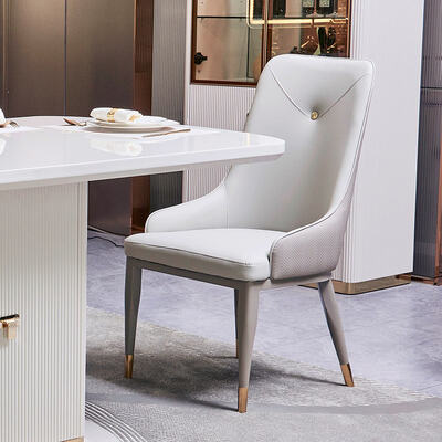 モダンラグジュアリーホーム 木製ダイニングテーブルと椅子セット 6人掛け 家具 ホワイト コンプリートウッドダイニングルームセット