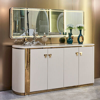 モダンラグジュアリーホーム 木製ダイニングテーブルと椅子セット 6人掛け 家具 ホワイト コンプリートウッドダイニングルームセット