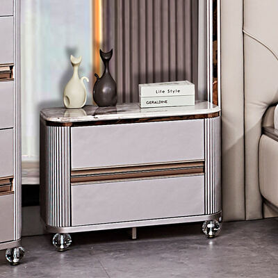 コンテンポラリーラグジュアリーレザーダブルベッドコンプリートベッドルームセット マスタールーム 木製フレーム モダンキングサイズベッドルーム家具セット