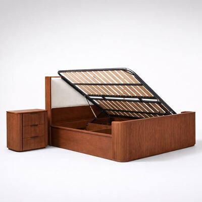 モダン マシッドウッド キングサイズ ベッドルーム セット ダブルベッド マスタールーム ホーム 収納 木造枠 完全な 高級 ベッドルーム 家具 セット