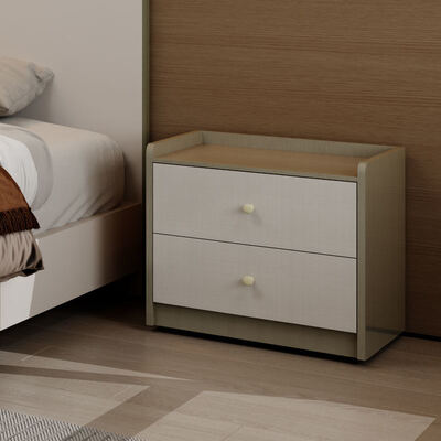 現代的な高級の木製 ベッドルームセット 収納用家具 寝床 照明ヘッドボード 家庭用ホテルのアパートのシンプルな組み立て