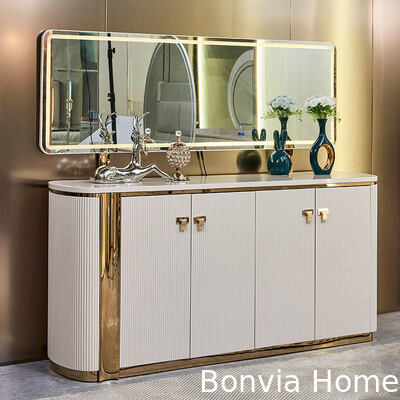 モダンホワイトウッドラグジュアリーダイニングルームセット 6人掛け コンプリートホームファニチャーストレージ ラージウッドダイニングテーブル＆チェアセット