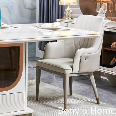 エレガントな高級ダイニングテーブルと椅子セット 6人掛け 家具 ホームストレージ ホワイト コンプリート モダン ラージ 木製ダイニングルームセット