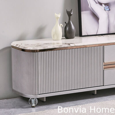 モダンデザイン 高級 木製テレビ スタンドホーム 家具 引き出し 収納 マルブル スレート トップ 大型 長い 木製 リビング テレビ キャビネット