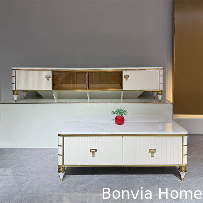 高品質北欧ホワイト木製テレビスタンド収納ホームファニチャーホテルモダンラグジュアリーMDFリビングルームテレビキャビネット