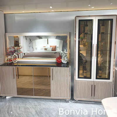 モダンラグジュアリーハウス木製ダイニングテーブルセット 6人掛けチェア長方形ホームレストラン完成ダイニングルーム家具セット