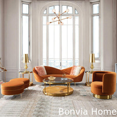 モダンデザイン 3人座休憩ソファー リビングソファー セット セクション家具 ラグジュアリー ラウンジ ベルベットファブリックソファー