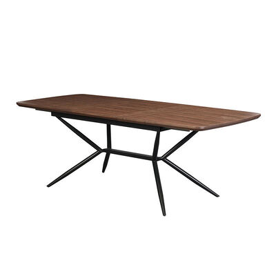 Wholesale Minimalist Rectangle Dining Table Dining Room Furniture Metal Frame Kitchen Table Live Edge Wooden Modern Dining Table