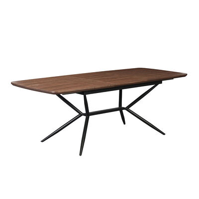 Wholesale Minimalist Rectangle Dining Table Dining Room Furniture Metal Frame Kitchen Table Live Edge Wooden Modern Dining Table