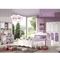 薄紫のMDF PUの純木の寝室の家具は女の子のために置く
