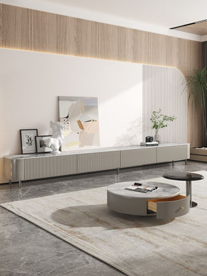 居間のCabriniのイタリアの大理石の純木TVの立場120cm